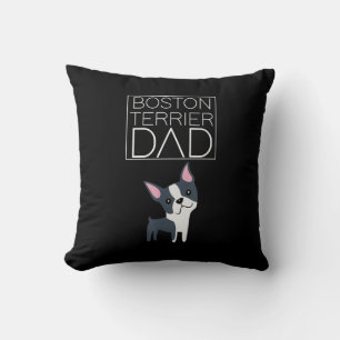 Dog Boston Terrier Dad Mens I Love Cute Funny Cushion