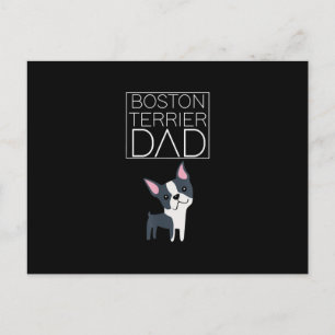 Dog Boston Terrier Dad Mens I Love Cute Funny Postcard