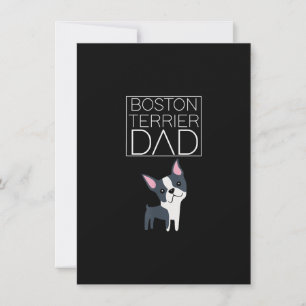 Dog Boston Terrier Dad Mens I Love Cute Funny Thank You Card
