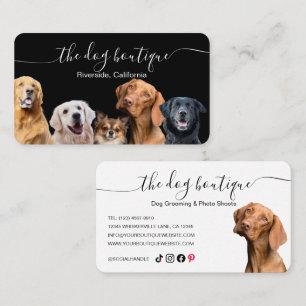 Dog Boutique Business Card Black and White