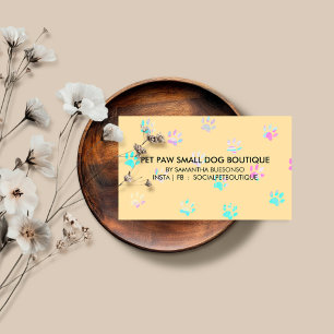 Dog Boutique Pet Grooming Design yellow Business Card