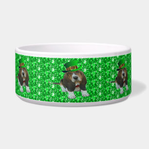 Dog Bowl Basset Hound St Patrick's