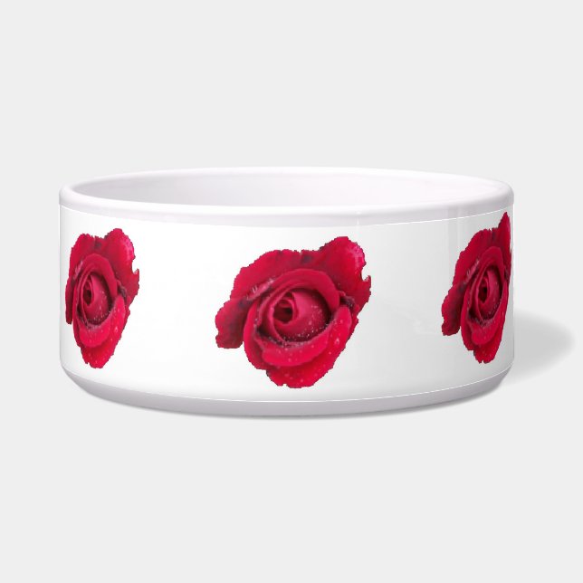 Dog Bowl Beautiful Red Rose (Front)