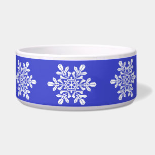Dog Bowl Blue Snow Flake