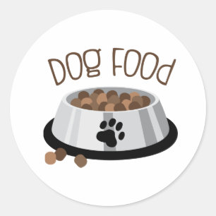 Dog Bowl Classic Round Sticker