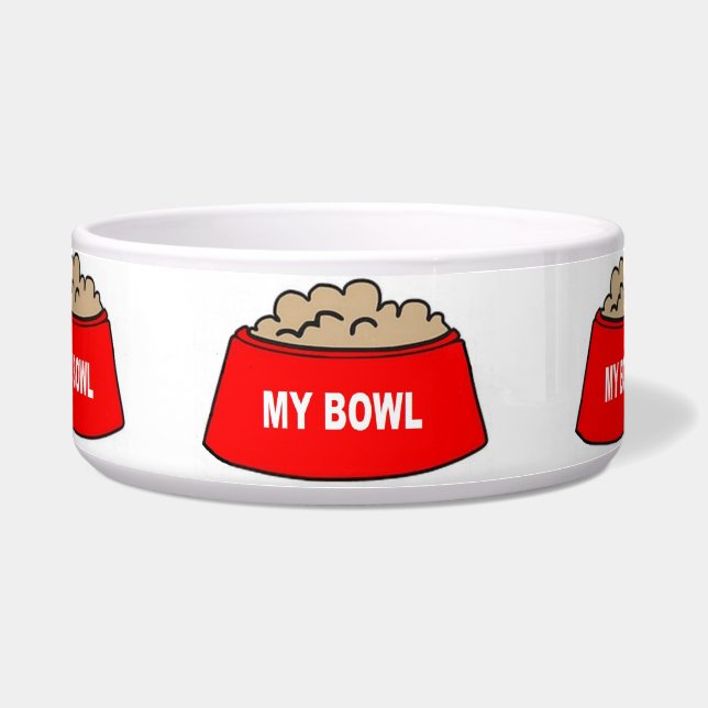Dog Bowl Food Bowl Red My Bowl (Front)