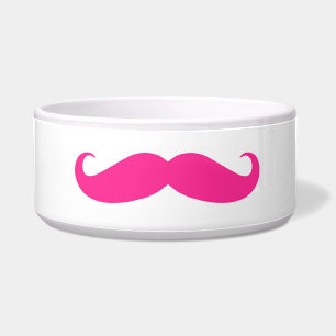 Dog Bowl - Hot Pink Moustache