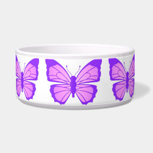 Dog Bowl Pink Purple Butterfly