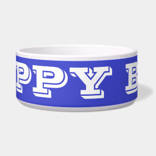Dog Bowl Puppy Boy Blue Band