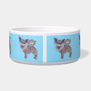 Dog Bowl with chihuahua artwork