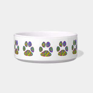 Dog bowl with large paw prints
