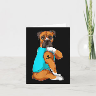 Dog Boxer I Love Mum Tattoo Apparel Dog Mum Gifts  Card