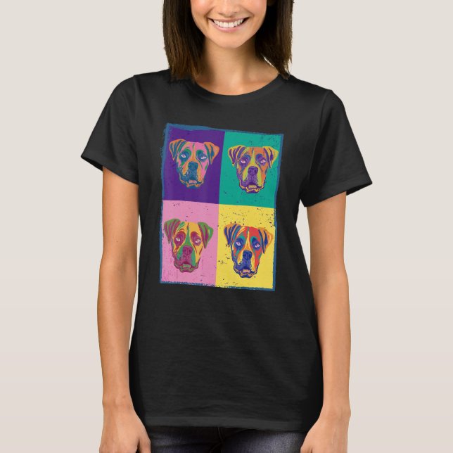 Dog Boxer Pet Animal Painting Graphic T-Shirt (Front)