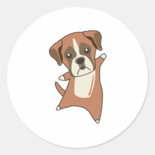 Dog Boxer Puppy Cute Dogs For Kids Classic Round Sticker