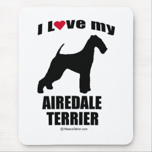 "DOG BREED" - AIREDALE TERRIER - "I LOVE MY AIREDA MOUSE MAT