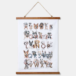 Dog Breed Alphabet Art Wall Hanging Hanging Tapestry