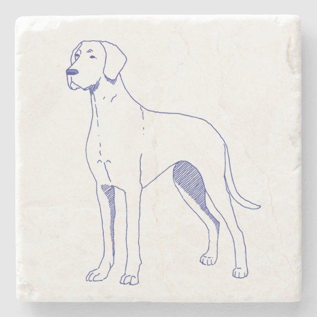 Dog breed Great Dane Stone Coaster (Front)