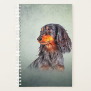 Dog breed long haired dachshund planner