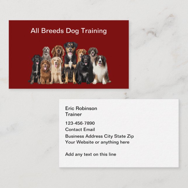 Dog Breeder Canine Theme Business Cards (Front/Back)