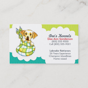 Dog Breeder Lab Puppy Teal Lime Business Card
