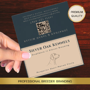Dog Breeder QR Code Terracotta & Charcoal Kennel  Business Card