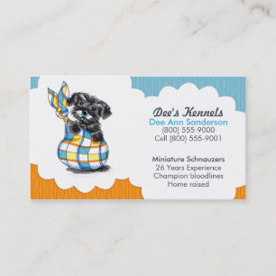 Dog Breeder Schnauzer Puppy Blue Citrus Business Card