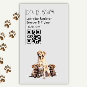 Dog Breeder Trainer Labrador Retriever QR Code Magnetic Business Card
