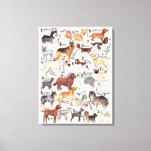 Dog Breeds Canvas Print