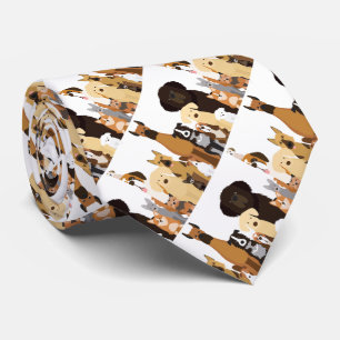 Dog Breeds Fun Cartoon Pets Animals Tie