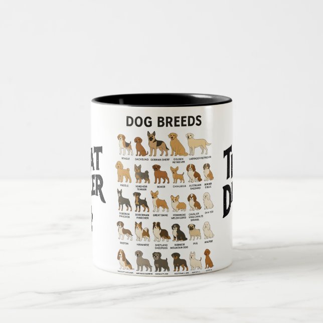 Dog Breeds Mug – Cute Dog Lover Coffee Cup (Center)