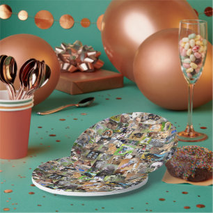 Dog Breeds Photo Collage,  Paper Plate