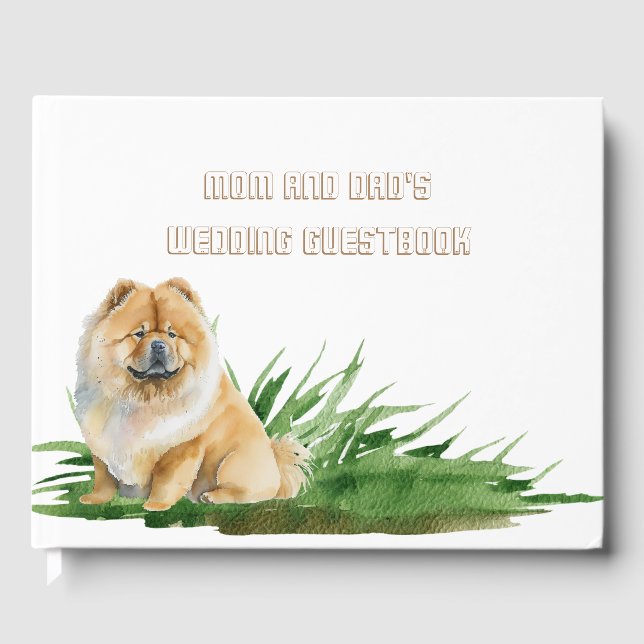 Dog Bride and Groom Pet Wedding Guest Book (Front)