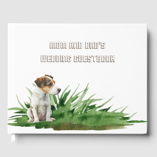 Dog Bride and Groom Pet Wedding Guest Book (Front)