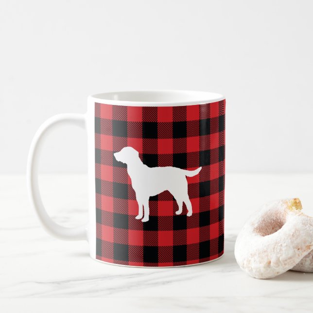 Dog Buffalo Check Mountain Coffee Mug (With Donut)