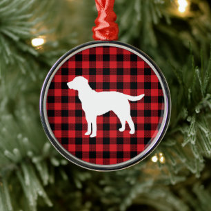 Dog Buffalo Check Mountain Metal Tree Decoration