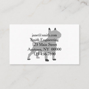 Dog Bull terrier black silhouette Business Card