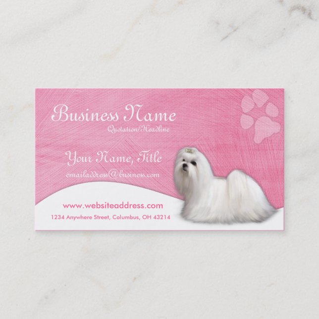 Dog Business Cards :: Maltese (Front)
