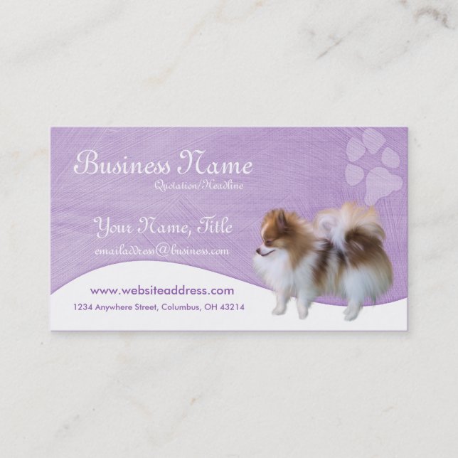 Dog Business Cards :: Pomeranian D2b (Front)