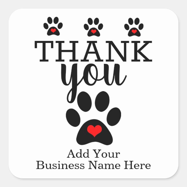 Dog Business Ideas | Custom Thank You Stickers (Front)