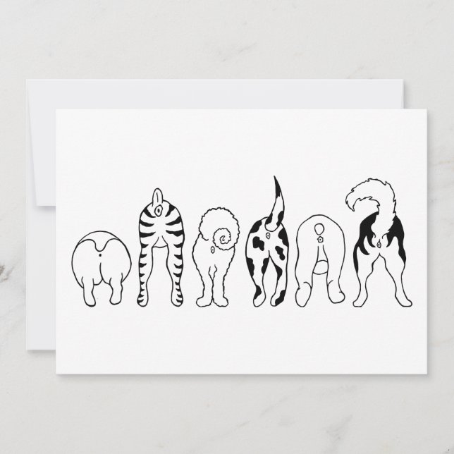 Dog Butts Invitation (Front)