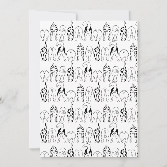 Dog Butts Pattern Holiday Card (Front)