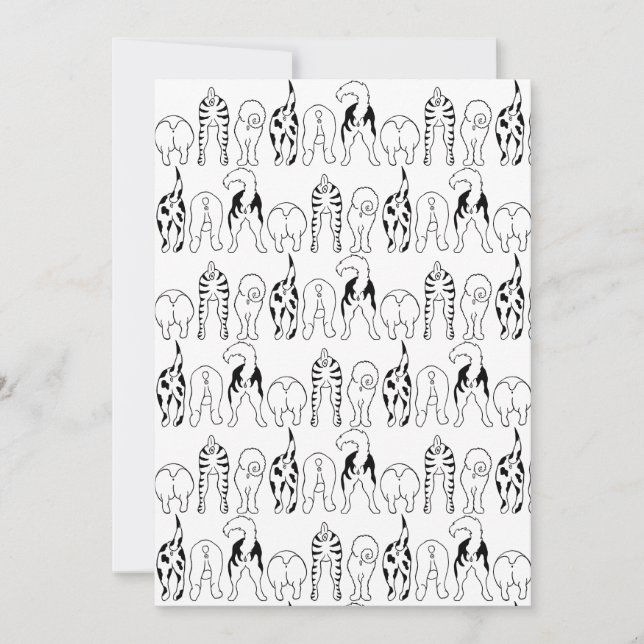 Dog Butts Pattern Invitation (Front)