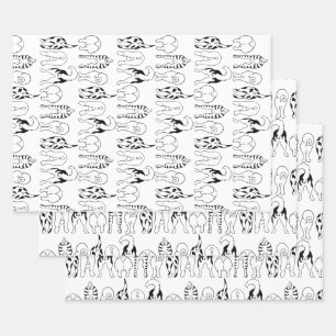 Dog Butts Pattern Wrapping Paper Sheet