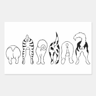 Dog Butts Rectangular Sticker