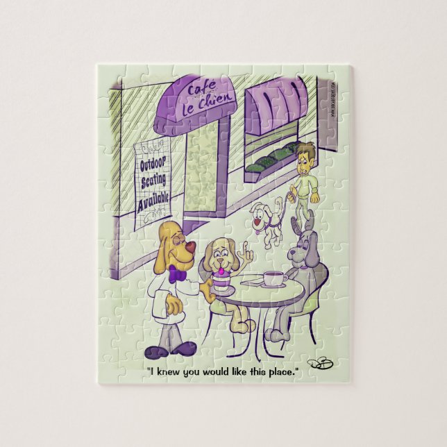 Dog Cafe Funny 8 x 10 Jigsaw Puzzle (Vertical)