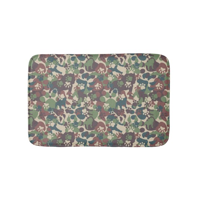Dog Camouflage Pattern Bath Mat (Front)