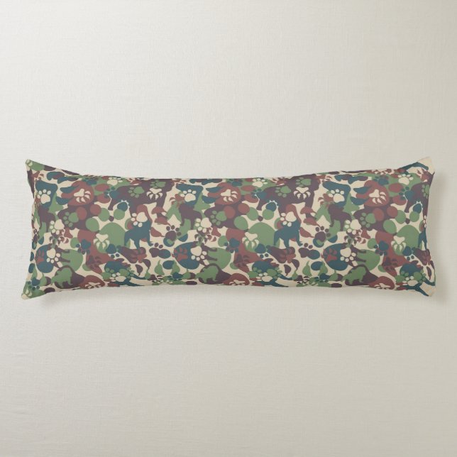 Dog Camouflage Pattern Body Cushion (Front)