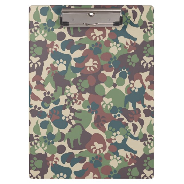 Dog Camouflage Pattern Clipboard (Front)