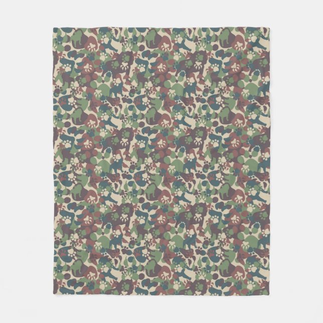 Dog Camouflage Pattern Fleece Blanket (Front)