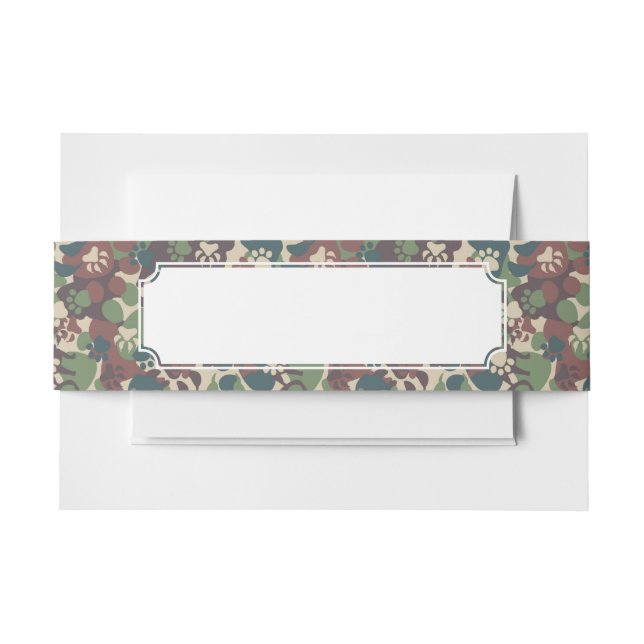 Dog Camouflage Pattern Invitation Belly Band (Front Example)